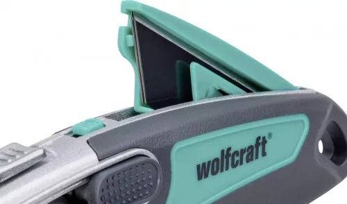 Wolfcraft profi trapézpengés kés dupla biztosítással, fémházas