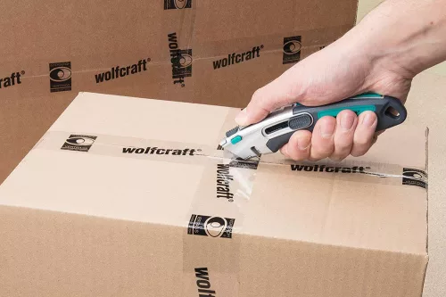 Wolfcraft profi trapézpengés kés dupla biztosítással, fémházas