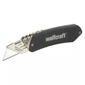 Wolfcraft hobbikés, visszahúzható trapézpenge, alumínium markolat, övakasztó