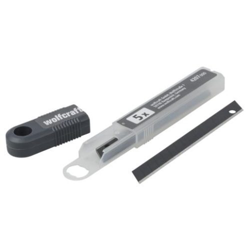 Wolfcraft törhető fekete penge, 9 mm, műanyag dobozban, 5 db