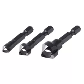 Wolfcraft süllyesztő készlet, WS Ø8,12,16mm 45°, hatszögszárú, spénelvezető furattal