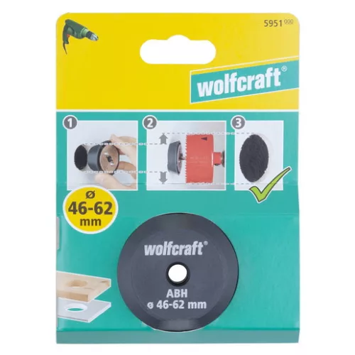 Wolfcraft körkivágó adapter furatbővítéshez, 42-62 mm furathoz, min. 68 lyukfűrészhez