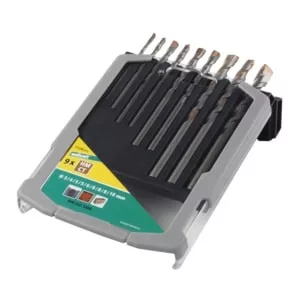 Wolfcraft speciális betonfúró készlet dobozban 9db, HSS, Ø 3,4,2x5,2x6,2x8,10 mm