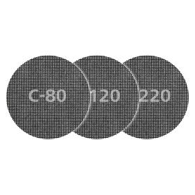 Wolfcraft csiszolórács korong gipszkartonhoz és fához, tépőzáras, 125mm, SiC, K80,120,240 5db