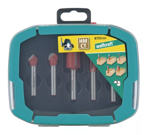 Wolfcraft nútmarókészlet fadobozban, 5 részes HM
