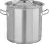 Yato Gastro Magas Fazék fedővel 25x25cm 12l inox