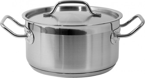 Yato Gastro Alacsony Fazék fedővel 20x10,5cm 3,3l inox