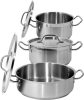 Yato Gastro Alacsony Fazék fedővel 24x11cm 5l inox