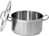 Yato Gastro Alacsony Fazék fedővel 32x16cm 12,9l inox