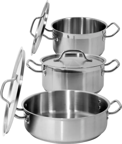 Yato Gastro alacsony fazék fedővel 36x18cm 18,3l inox