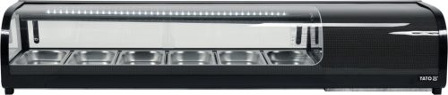 Yato Gastro hűtővitrin 6x1/3gn 153x42x29,5 cm fekete