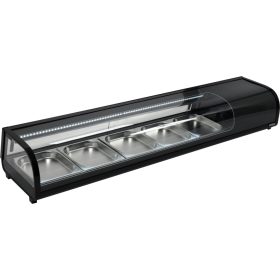 Yato Gastro hűtővitrin 5x1/2gn 180x42x29,5cm fekete