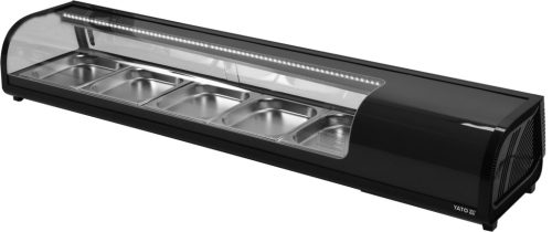 Yato Gastro hűtővitrin 5x1/2gn 180x42x29,5cm fekete