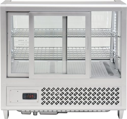 Yato Gastro hűtővitrin kijelzővel, ezüst 100l 68x45x67cm
