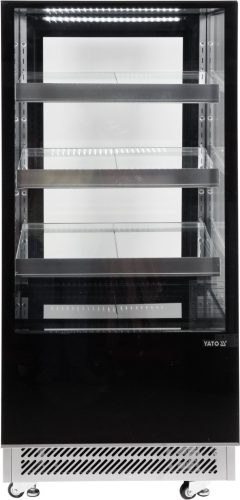 Yato Gastro álló hűtővitrin kijelzővel, fekete 300l 65x80x144,5cm