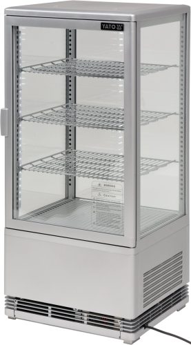Yato Gastro álló hűtővitrin kijelzővel, ezüst 78l 42x38x96cm