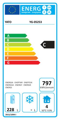 Yato Gastro sütőipari hűtőasztal 228 l 2 ajtóval