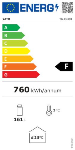 Yato Gastro 1 ajtós palackhűtő 142l 60x51,5x90,5cm