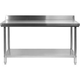Yato Gastro rozsdamentes acél asztal hátsó peremmel 150x60x85cm
