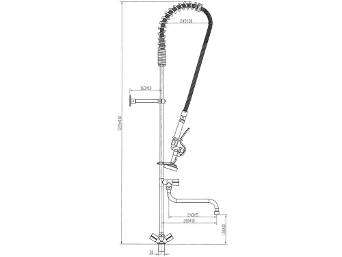 Yato Ipari mosogató csaptelep zuhanyfejjel és forgatható kifolyóval