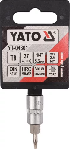 Yato torx 8 bithegy dugófejjel, 1/4 col - CrV