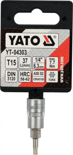 Yato torx 15 bithegy dugófejjel, 1/4 col - CrV