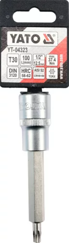 Yato torx 30 bithegy dugófejjel, 1/2 col - CrV - hosszított
