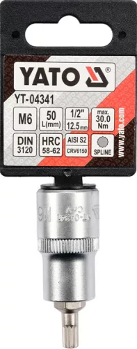 Yato spline bithegy dugófejjel, 1/2 col - CrV - M6