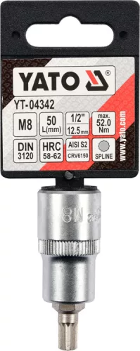 Yato spline bithegy dugófejjel, 1/2 col - CrV - M8
