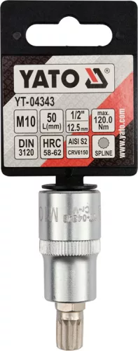 Yato spline bithegy dugófejjel, 1/2 col - CrV - M10