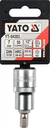 Yato imbusz bithegy dugófejjel, 7 mm - 1/2 col - CrV