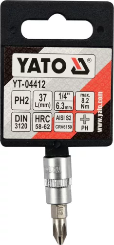 Yato bithegy dugófejjel, 1/4 col - CrV - PH2