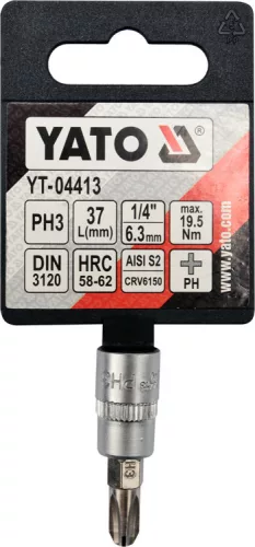 Yato bithegy dugófejjel, 1/4 col - CrV - PH3