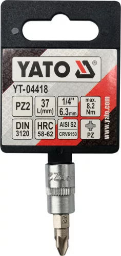 Yato bithegy dugófejjel, 1/4 col - CrV - PZ2