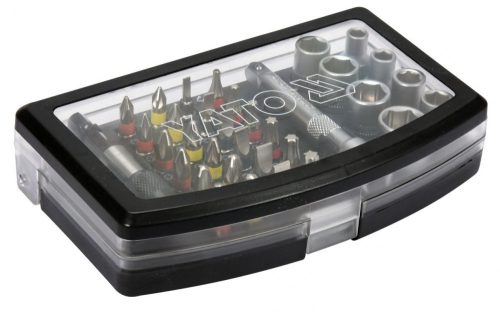 Yato bithegy és dugókulcs 34 részes készlet 1/4" S2 (Lapos, PZ, PH, TORX)