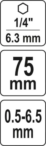 Yato fúrótokmány 0,5-6,5 mm 1/4" Hex gyorstokmány