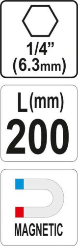 Yato mágneses bithegy-tartó 200 mm 1/4