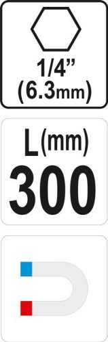 Yato mágneses bithegy-tartó 300 mm 1/4