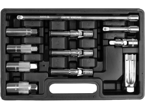 Yato gyújtó- és izzítógyertya, lambda-szonda szerelőkészlet, 11 db, CrV, 3/8"