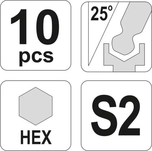Yato hosszú gömbfejű imbuszkulcs készlet 10 részes 1,27-10 mm S2
