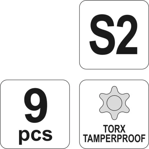 Yato torx kulcs készlet 9 részes T10-T50 S2