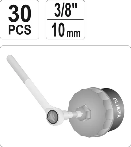 Yato olajszűrő leszedő készlet 30 részes 3/8"