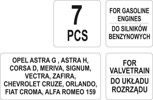 Yato vezérlés rögzítő készlet 7 részes (benzin) Opel Fiat Alfa Romeo