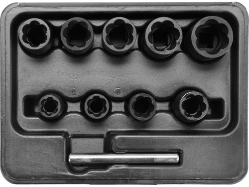 Yato törtcsavarfej leszedő készlet 10 részes 3/8" 10-19 mm