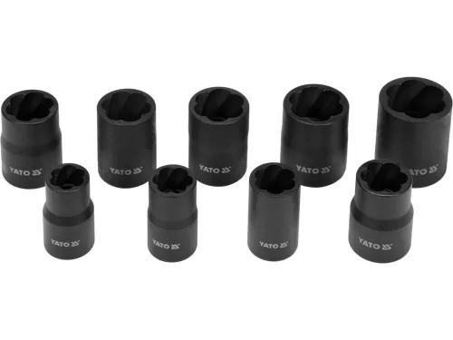 Yato törtcsavarfej leszedő készlet 10 részes 3/8" 10-19 mm