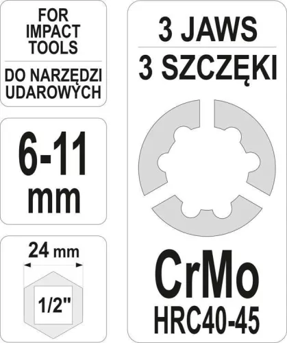 Yato tőcsavar kiszedő 1/2" 6-11 mm