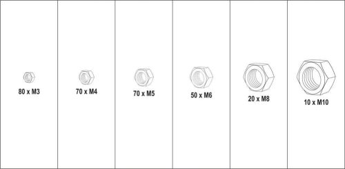 Yato hatlapú inox csavaranya készlet 300 részes M3-M10