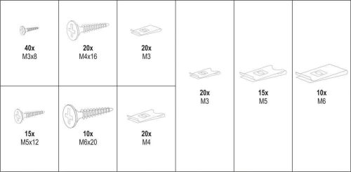 Yato karosszérria csavar és alátét készlet 170 részes
