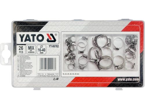 Yato tömlőbilincs készlet 26 részes 16-40 mm