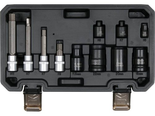 Yato féknyereg szerelő dugókulcs készlet 11 részes 3/8", 1/2" CrV